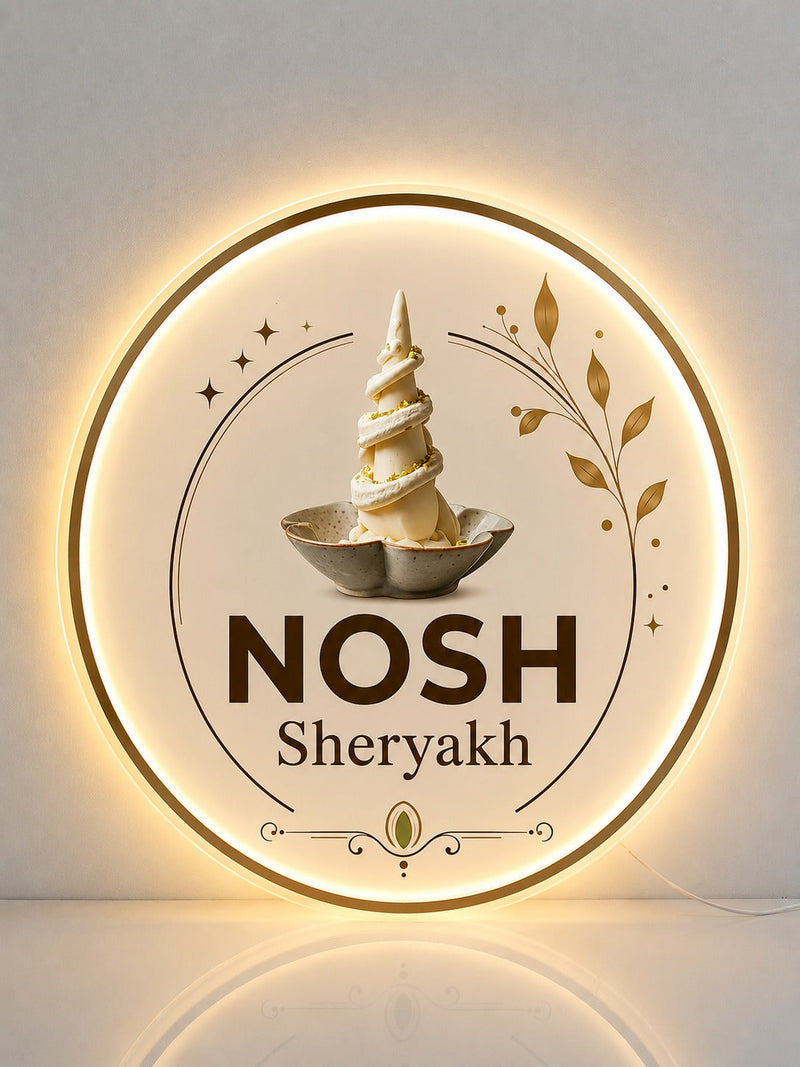 Custom Acrylic Backlit Sign - NOSH